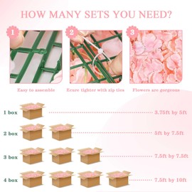 Ivory Backdrop Flowers Wall Panels: 12 Pcs 15 x 15 Inch Floral Backdrop Artificial Flower Wall Decor for Baby Shower Wedding Photo Background Decoration (3.75ft by 5ft)