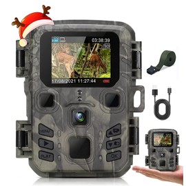 Mini Trail Cameras 20MP 1080P HD Video Game Camera with Clear 65ft Infrared Night Vision, 0.3s Motion Activated, IP65 Waterproof for Wildlife Deer Game Trail