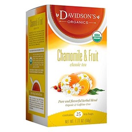 Davidson's Organics, Chamomile & Fruit, 25-count Tea Bags, Pack of 6
