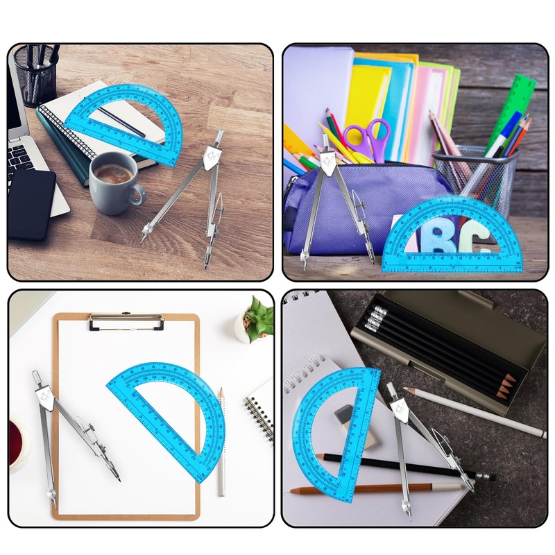 Tdfronien Students Geometry Math Set, Drawing Compass and 6 Inch