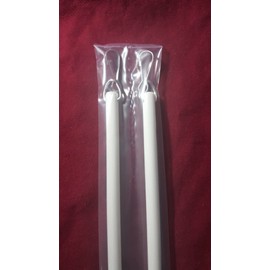 30" Fiberglass Drapery Baton Curtain Wands with Stainless Steel Snap Hooks - Our Strongest! (2-Pack)