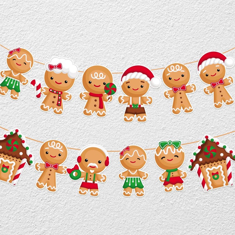 Fancy Land 45PCS Gingerbread Cutouts Christmas Decoration Holiday Classroom School