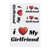 4 x 'I Love My Girlfriend' Temporary Tattoos - Water