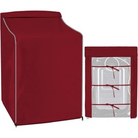 MBOOM Washer and Dryer Covers, 600D Oxford Waterproof Dust-proof Washer Cover, Suitable for Front-loading Washing Machines and Top-loading Washing Machines, 29“W x 28” D x 40“H (Wine Red-1PC)