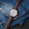 ANNEFIT Genuine Leather Watch Strap, Crocodile-Embossed Watch Band, Quick Release