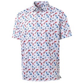 M MAELREG Boys Golf Shirts Moisture Wicking Quick Dry Fit Full Printing Short Sleeve Polo Shirts for Boys Size 6