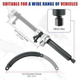 NYXOVA Coil Spring Compressor Tool, Heavy Duty Macpherson Strut Spring Compressor Tool,Ultra-Rugged Strut Spring Compressor Tool with Safety Guard,2200lb Capacity 11in Jaw Opening