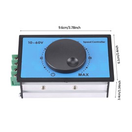 DC 10-60V MAX 20A PWM Motor Speed Controller Regulator Motor Driver Governor Stepless Variable Rotary Switches 12V 24V 36V 48V Pulse Width Modulator