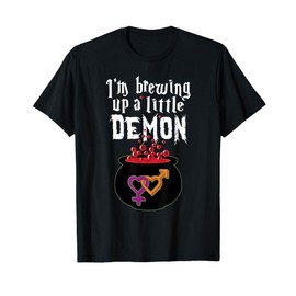 Horror Pregnancy Announcement T Shirt Baby Demons Cauldron T-Shirt
