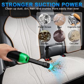 HWTONG Handheld Vacuum Cordless, 3 Gear Car Vacuum Cleaner High Power with Air Blower, 7500mAh Rechargeable Mini Vacuum Cleaner with 12000PA Powerful Suction for Car Home Office Pet Hair Electronics