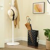 SONGMICS Umbrella Stand, Rectangular Umbrella Holder with Water Tray, Hooks,