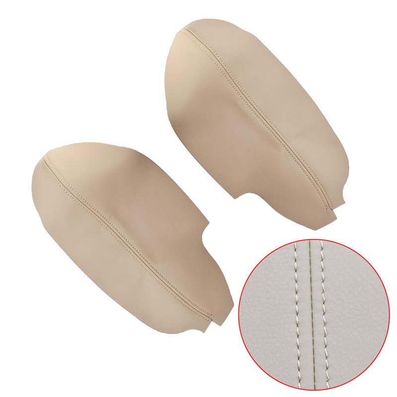 marddpair Beige Leather Door Panel Insert Cards Cover Synthetic Padded