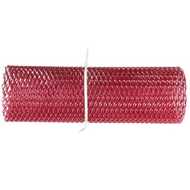 Car Front Center Grid Grille Rhombic Mesh Stable Structure Aluminum Universal Fit for Cars Red