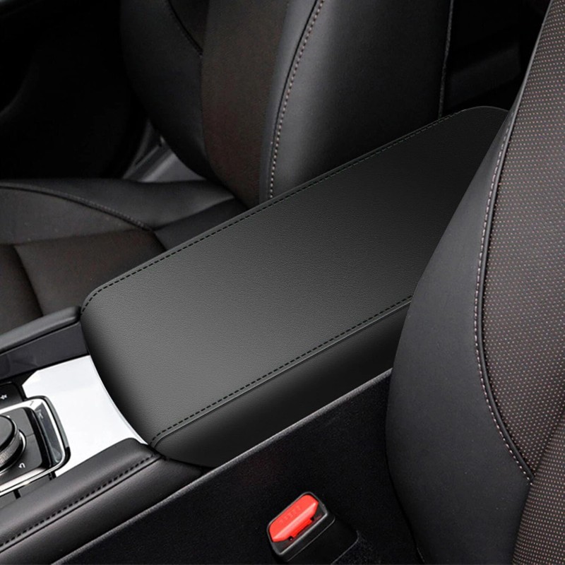 JXAUTOPART Central Storage Box Armrest Cover Cushion PU Leather For