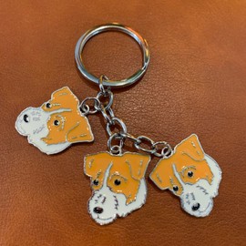 Dog Keychain, Pet Pendant Key Ring, Cute Puppy ID Tags Metal Key Ring for Dog Lover Kids_Jack Russell