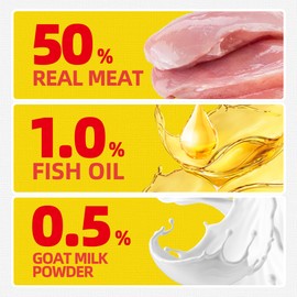 Just Try 16 OZ Cat Treats for Indoor Cats, High Protein Low-Calorie Cat Snacks, Healthy Crunchy Treats, Grain Free Natural Chicken Flavor