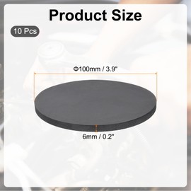 PATIKIL Rubber Solid Discs Washers, 10 Pcs 100mm OD x 6mm Thick Rubber Round Gasket Pad Bushings Spacer Washer for DIY Gasket Craft, Black
