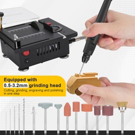 Mini Table Saw, Carving Cutting and Sanding in one Mini Tabletop Chainsaw, Speed And Angle Adjustable 100w Mini Crafts Table Saw
