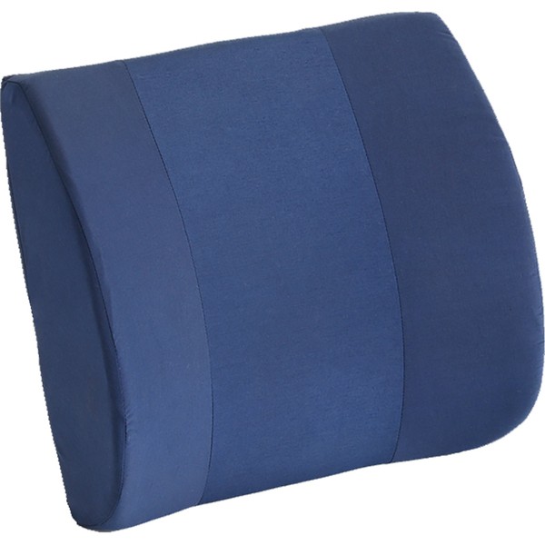 NOVA Lumbar Back Cushion in Memory Foam, Contoured Back Seat Support Pillow for Office Chair and Car, Removable & Washable Cover, Color - Navy Blue