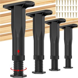 4 Pcs Adjustable Bed Legs Bed Frame Center Support Adjustable Height Support Retainer Bed Riser Bed Center Slat Support Leg for Table Bed Cabinet Bed Frame Feet Hardware Bed Support Legs Hardware
