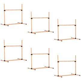 6 Piece Dog Agility Training Kit with Hurdles & Carry Bag, Orange & White