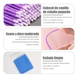 2000 Microbrush Microaplicadores Extensiones De Pestañas 1x1