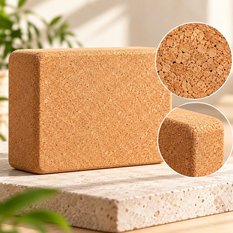 Natural Cork Yoga Block and Massage Ball for Yoga &