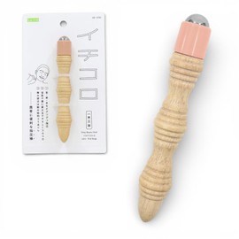 La-VIE 3B-4785 3-in-1 Acupressure Stick, Pink Beige x White, Wooden Ball Included, Acupressure Point, I-Shape, Self-Care, Compact, Manufacturer's Genuine Product