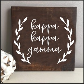 Sorority Shop Kappa Kappa Gamma Wall Art Square 10x10 Inch Solid Wood Olive Leaves Wall Art Wall Decor Gift for KKG Sisters