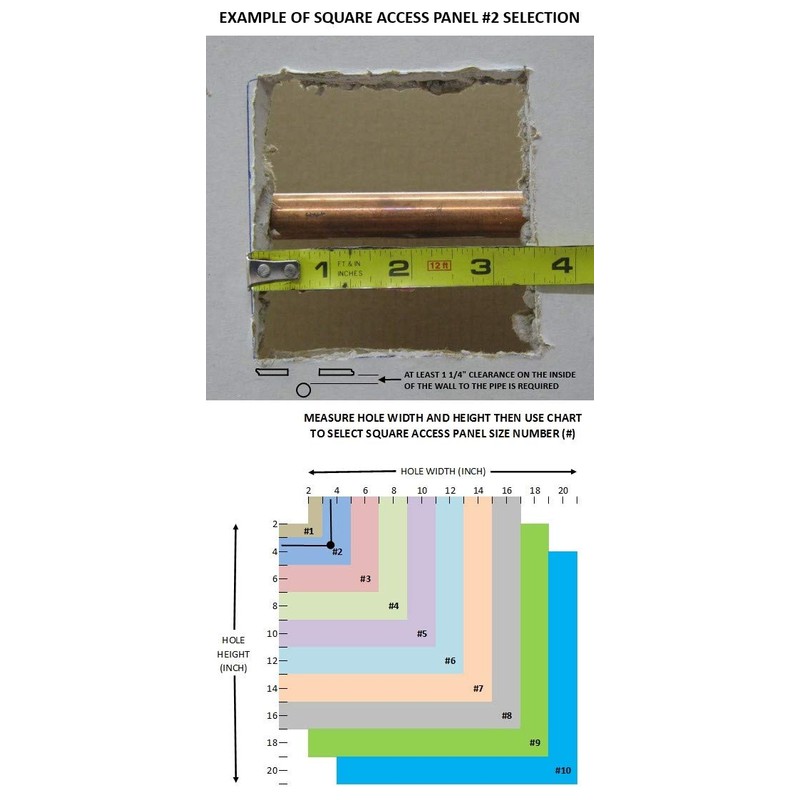 Access Panel for Wall and Ceiling, Standard Square Repair Panel,