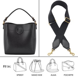 BMBMLV Purse Strap Replacement Crossbody Wide Shoulder Strap Adjustable Canvas Straps Handbag Strap Replacement Belts (purse strap-Black)