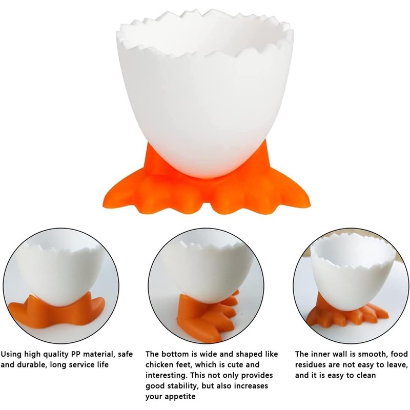 LATRAT Egg Cup Egg Opener Set, Cartoon Egg Stand Egg
