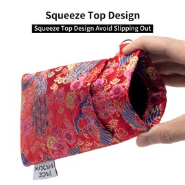 Face Shadow Double Glasses Case for Women Men Soft Sunglasses Case Squeeze Top with Cleaning Cloth Ultra Light and Portable