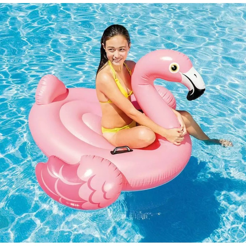 Intex Inflatable Flamingo Ride-On Pool Float, 58" x 58" x
