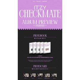 ITZY CHECKMATE 5th Mini Album Standard Edition Random Cover CD+1p Mini Folding Poster On Pack+68p Photo Book+2p Photo Card+1p Lyric Paper+1ea Sticker+Tracking Sealed