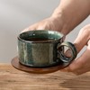 LUKA 6 Ounce Porcelain Stackable Espresso Cups with Saucers and