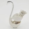 Elegant Swan Spoon and Fork Holder, Decorative Metal Cutlery Organizer