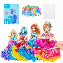 Craft Kits for Kids 4-7 Year Old: Birthday Gifts for Girls Age 5 6 7 8 9 Poke-in Princess Toys Arts and Crafts Set for 4-8 Year Old Girl Activities Creative Party Favors Supplies Mess Free Present