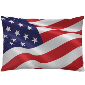 EKOBLA Throw Pillow Cover Patriotic American Flag Red Blue White USA Flag 4Th of July Independence Day Stars Stripe Decor Lumbar Pillow Case Cushion for Sofa Couch Bed Standard Queen Size 20x30 Inch