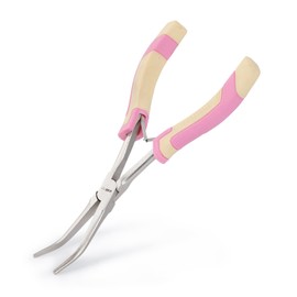 WISEPRO Mini Long Reach Needle Nose Pliers, 7 Inches Straight/Bent Small Long Nose Pliers with Comfort Handle for Wire Wrapping, Electronic Repair, Jewelry Making