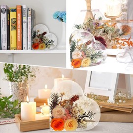 Yuannee Heart Epoxy Resin Mould,Large Heart Silicone Mold Silicone Moulds for Flowers Preservation kit for Casting Beginners Art Making Desktop Decorations DIY Picture Frame