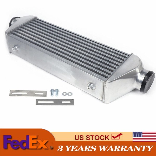 SENDERPICK Universal Aluminum Polished Tube & Fin Intercooler 27"X9"X4" 3inch