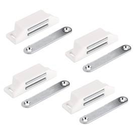 LouMaxx Magnetic Catch Extra Strong – Holding Force 13 kg – Set of 4 in White – Door Magnet – Magnetic Closure – Door Magnet – Magnetic Cabinet Door