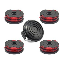 WETOOLPLUS 5 Pack 0.065'' Replacement Trimmer Spools & Cap Cover for Hyper Tough Weed Eater String Trimmer Compatible with GGT500WU 4.6 Amp Electric String Trimmer HT18-401-004-01 HT-21-401-002-04