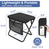 Portable Folding Camp Stool with Side Pocket, Lightweight Foldable Camping