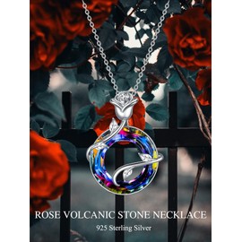 LEKALEIS Gifts for Her 925 Sterling Silver Infinity Rose Pendant Necklace Anniversary Jewelry Christmas Mothers Day Birthday Gifts for Women Girlfriend Wife Sister Mom Mother