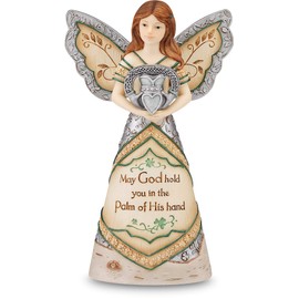 Elements Irish Blessing Angel Figurine by Pavilion, 6-Inch, Inscription May God Hold You in The Palm of His Hand