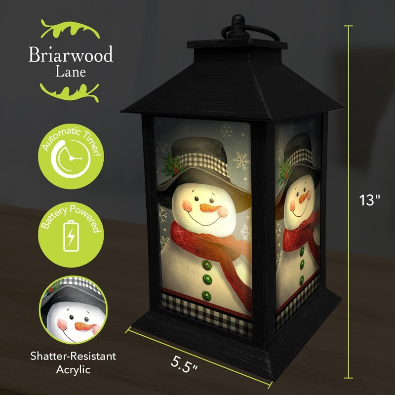 Briarwood Lane Smiling Snowman Lantern