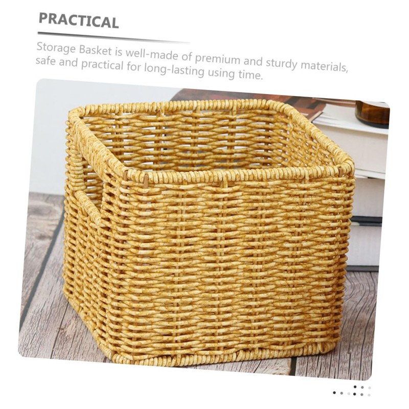 VILLFUL Elegant Desktop Basket Woven Storage Basket for Office Kitchen