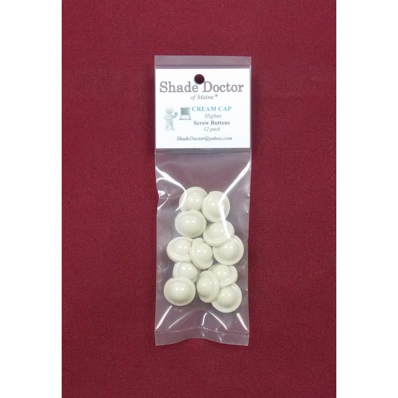 Cream Higbee Screw Buttons for Roller Shade Ring Pulls &